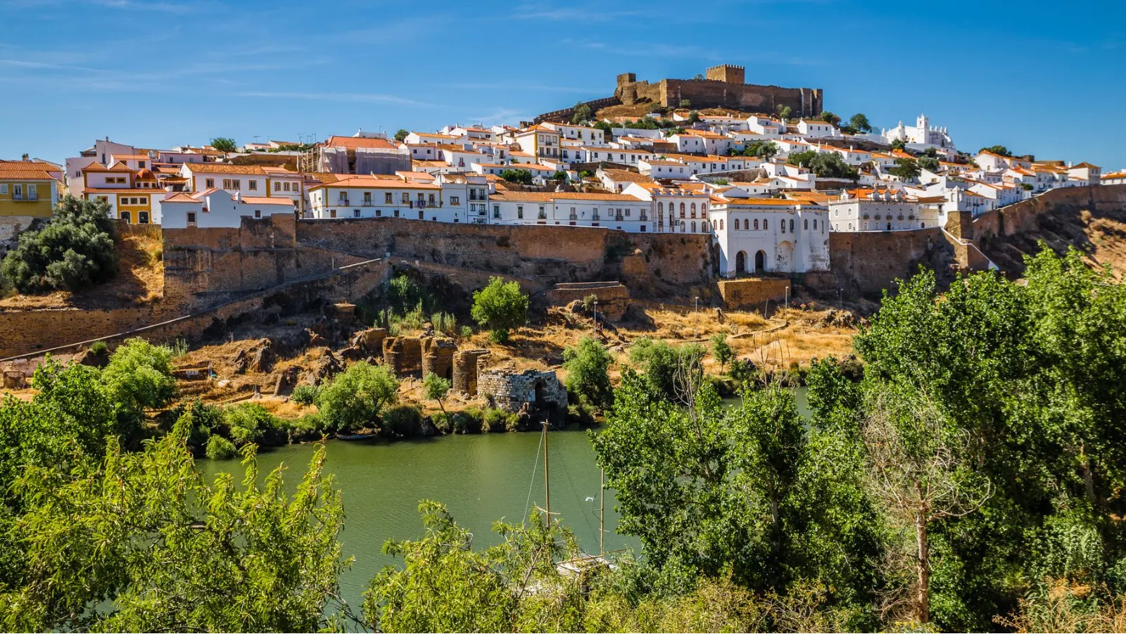 Guadiana river with Mértola in background